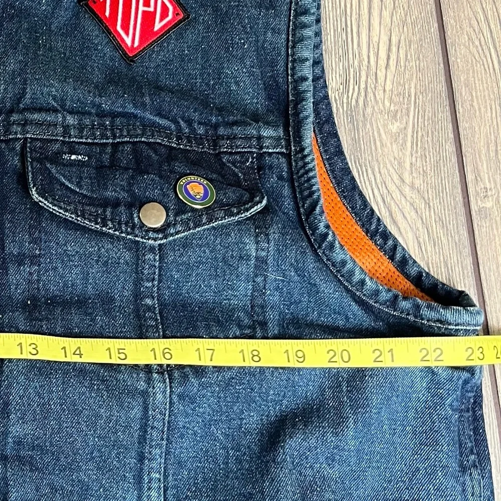 Bikers Edge Denim Motorcycle Vest with Patches Men's Large - Picture 6 of 14